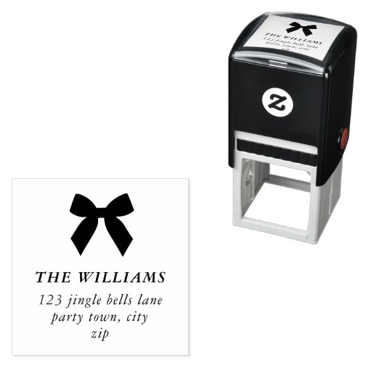 FESTIVE CHRISTMAS simple cute modern ribbon bow Zelfinktende Stempel (In situ)