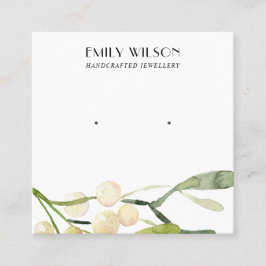 FESTIVE CHRISTMAS SNEBERRY STUD EARRING DISPLAY VIERKANTE VISITEKAARTJE