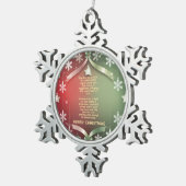 Festive Christmas Snowflake Frame with Stars Tin Sneeuwvlok Ornament (Rechts)