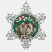 Festive Christmas Snowflake Framed Ornament (Voorkant)