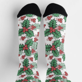 Festive Christmas Socks on White – Holiday Cheer Sokken