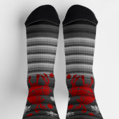 Festive Christmas Socks Reindeer Knit Print Socks Sokken (Top)