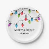 Festive Christmas String Lights Personalized Papieren Bordje (Voorkant)