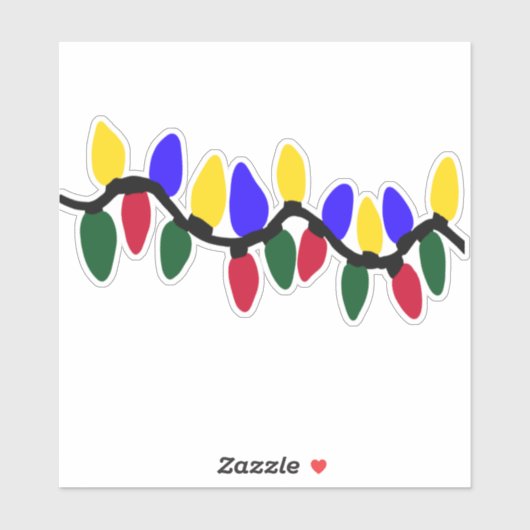 Festive Christmas String Lights Sticker (Vel)