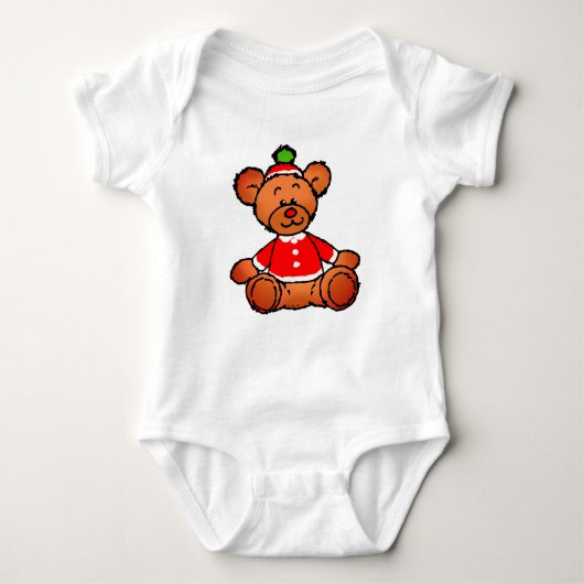 Festive Christmas Teddy Bear Design Romper (Voorkant)