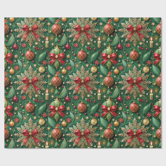 Festive Christmas Theme Colorful Pattern Cadeaupapier (Vlak)