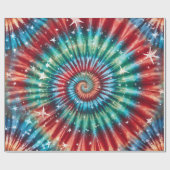 Festive Christmas Tie Dye Spiral Cadeaupapier (Vlak)
