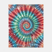 Festive Christmas Tie Dye Spiral Fleece Deken (Voorkant)