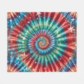 Festive Christmas Tie Dye Spiral Fleece Deken (Voorkant (Horizontaal))