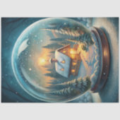 Festive Christmas tissue paper with holly and pine Tissuepapier (Voorkant)