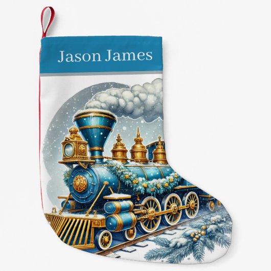 Festive Christmas  train add name Kleine Kerstsok (Voorkant)