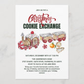 Festive Christmas Train Cookies Exchange Party Kaart (Voorkant)