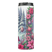 Festive Christmas Train Poinsettia Landscape Thermosbeker (Achterkant)