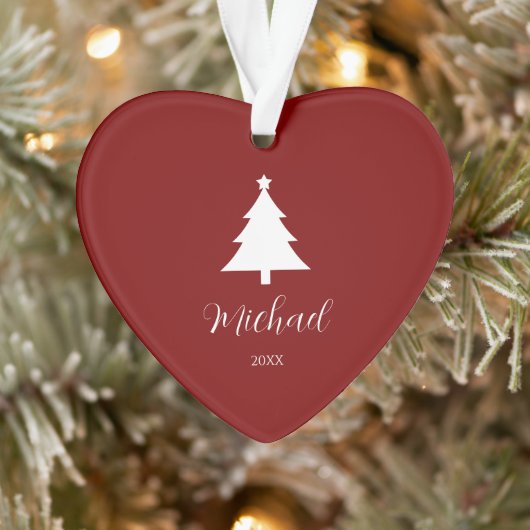 Festive Christmas Tree Heart-Shaped Mark Ornament (Boom)