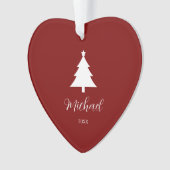 Festive Christmas Tree Heart-Shaped Mark Ornament (voorkant)