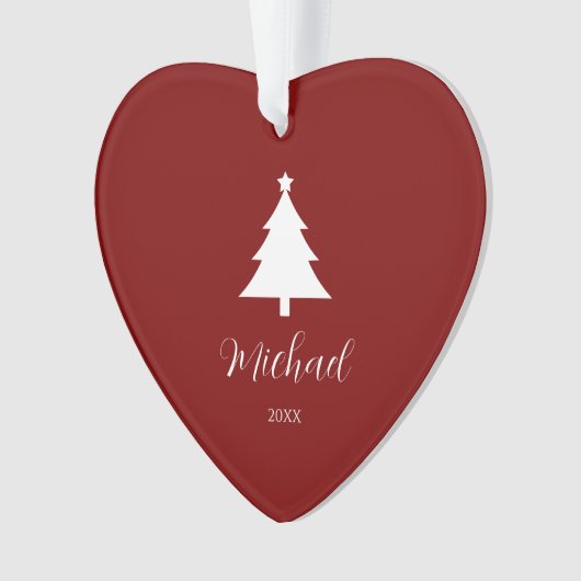 Festive Christmas Tree Heart-Shaped Mark Ornament (voorkant)