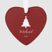 Festive Christmas Tree Heart-Shaped Mark Ornament (voorkant)
