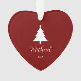 Festive Christmas Tree Heart-Shaped Mark Ornament
