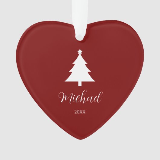 Festive Christmas Tree Heart-Shaped Mark Ornament (voorkant)