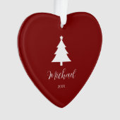 Festive Christmas Tree Heart-Shaped Mark Ornament (voorkant)