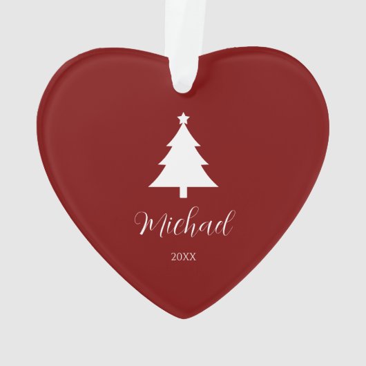 Festive Christmas Tree Heart-Shaped Mark Ornament (achterkant)