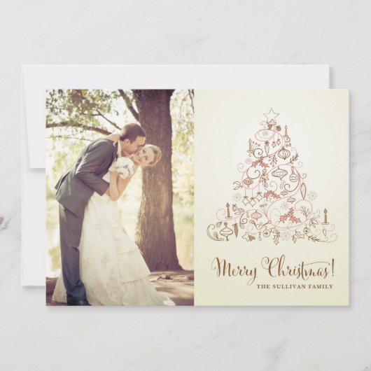  FESTIVE CHRISTMAS TREE HOLIDAIRE FOTOKAART FEESTDAGENKAART (Voorkant)