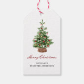 Festive Christmas Tree Holiday Cadeaulabel (Voorkant)