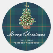 Festive Christmas Tree Holiday Gift Ronde Sticker (Voorkant)