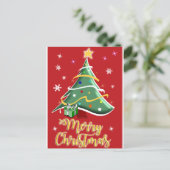 Festive Christmas Tree Holiday Greeting Card Briefkaart (Staand voorkant)