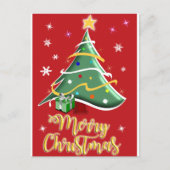 Festive Christmas Tree Holiday Greeting Card Briefkaart (Voorkant)