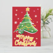Festive Christmas Tree Holiday Greeting Card Feestdagenkaart (Staand voorkant)