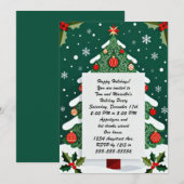 Festive Christmas Tree Holiday Party Kaart (Voorkant / Achterkant)