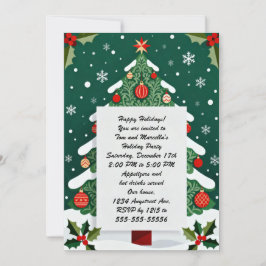 Festive Christmas Tree Holiday Party Kaart