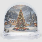 Festive Christmas tree in a mountain village Sneeuwbol (Achterkant)