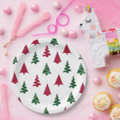 Festive Christmas Tree Paper Plates Papieren Bordje (Feest)