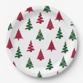 Festive Christmas Tree Paper Plates Papieren Bordje