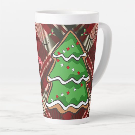 Festive Christmas Tree with Cozy Winter Design gif Latte Mok (Rechterhoek)