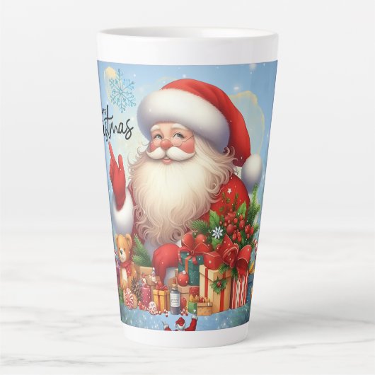 Festive Christmas Tree with Cozy Winter Design gif Latte Mok (Voorkant)