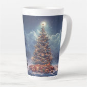 Festive Christmas Tree with Cozy Winter Design gif Latte Mok (Rechterhoek)