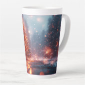 Festive Christmas Tree with Cozy Winter Design gif Latte Mok (Rechterhoek)