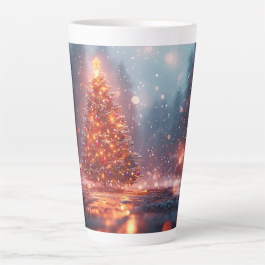 Festive Christmas Tree with Cozy Winter Design gif Latte Mok (Voorkant)