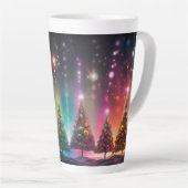 Festive Christmas Tree with Cozy Winter Design gif Latte Mok (Rechterhoek)