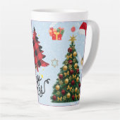 Festive Christmas Tree with Cozy Winter Design gif Latte Mok (Rechterhoek)