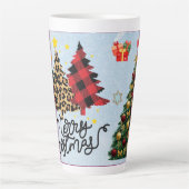 Festive Christmas Tree with Cozy Winter Design gif Latte Mok (Voorkant)