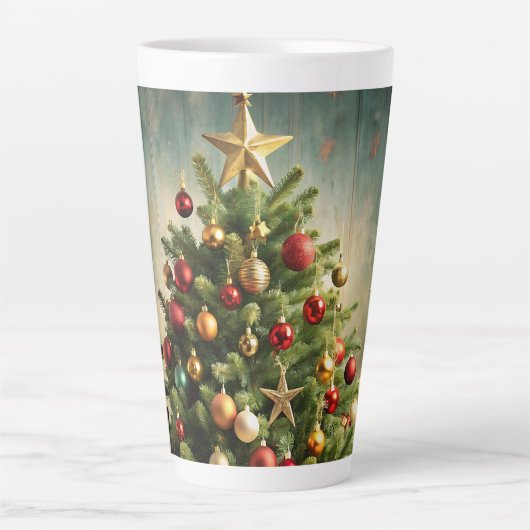 Festive Christmas Tree with Cozy Winter Design gif Latte Mok (Voorkant)