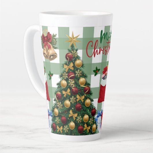 Festive Christmas Tree with Cozy Winter Design gif Latte Mok (Linkerhoek)