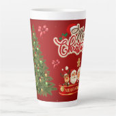 Festive Christmas Tree with Cozy Winter Design gif Latte Mok (Voorkant)
