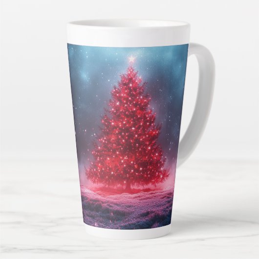 Festive Christmas Tree with Cozy Winter Design gif Latte Mok (Rechterhoek)