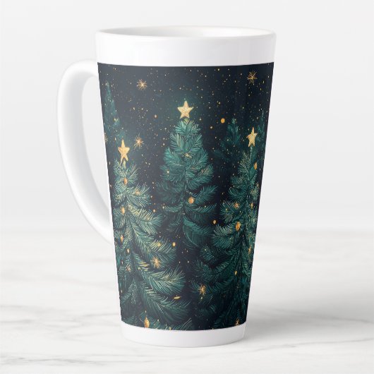 Festive Christmas Tree with Cozy Winter Design gif Latte Mok (Linkerhoek)