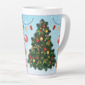 Festive Christmas Tree with Cozy Winter Design gif Latte Mok (Rechterhoek)